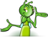 Shrugging Cartoon Cricket Clip Art